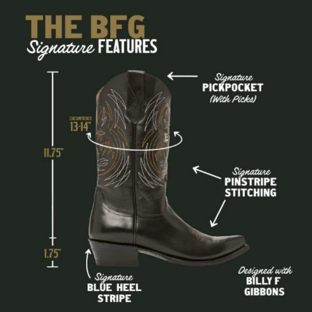 New Alvies Men's BFG Cowboy Boots - Sharp Dressed - Picture 8 of 8